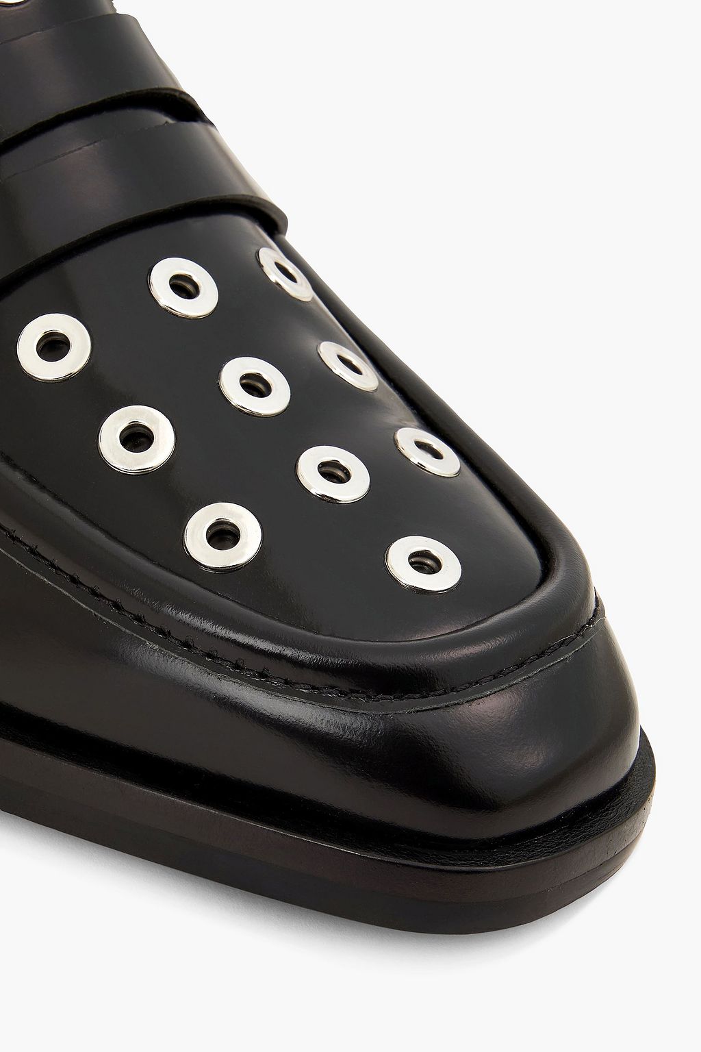 3.1 PHILLIP LIM حذاء لوفر Alexa من الجلد مزين بحلقات معدنية
