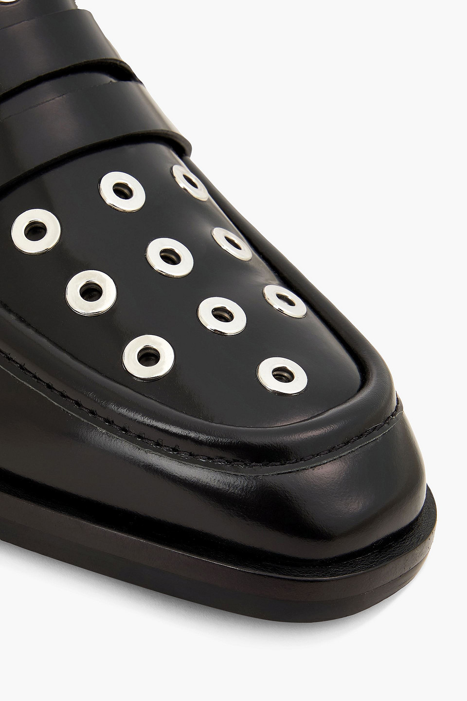 3.1 Phillip Lim Alexa Eyelet-embellished Leather Loafers In Black