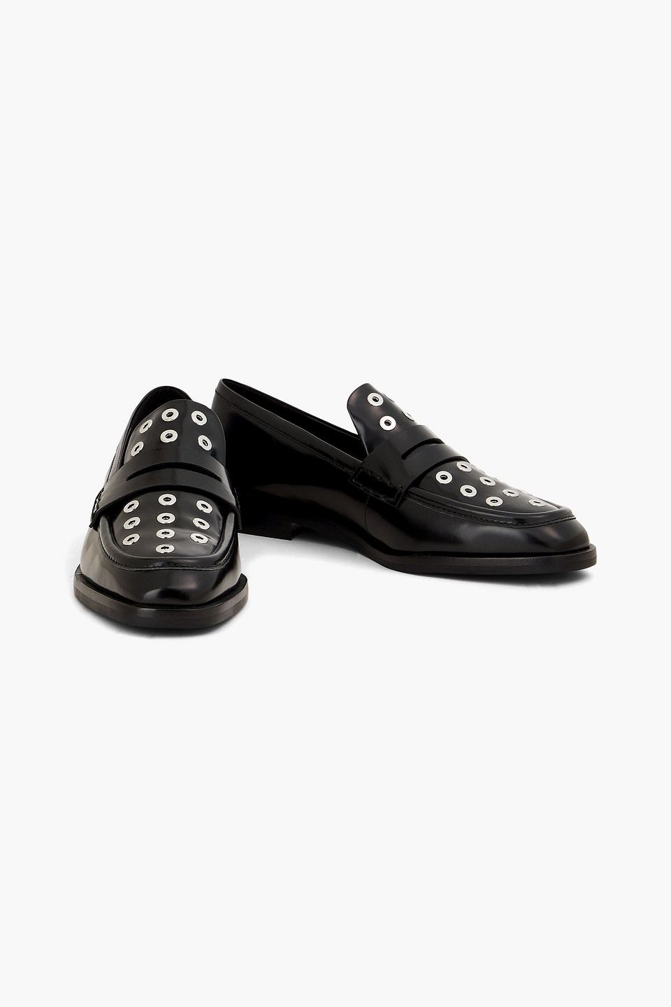 3.1 Phillip Lim Alexa Eyelet-embellished Leather Loafers In Black