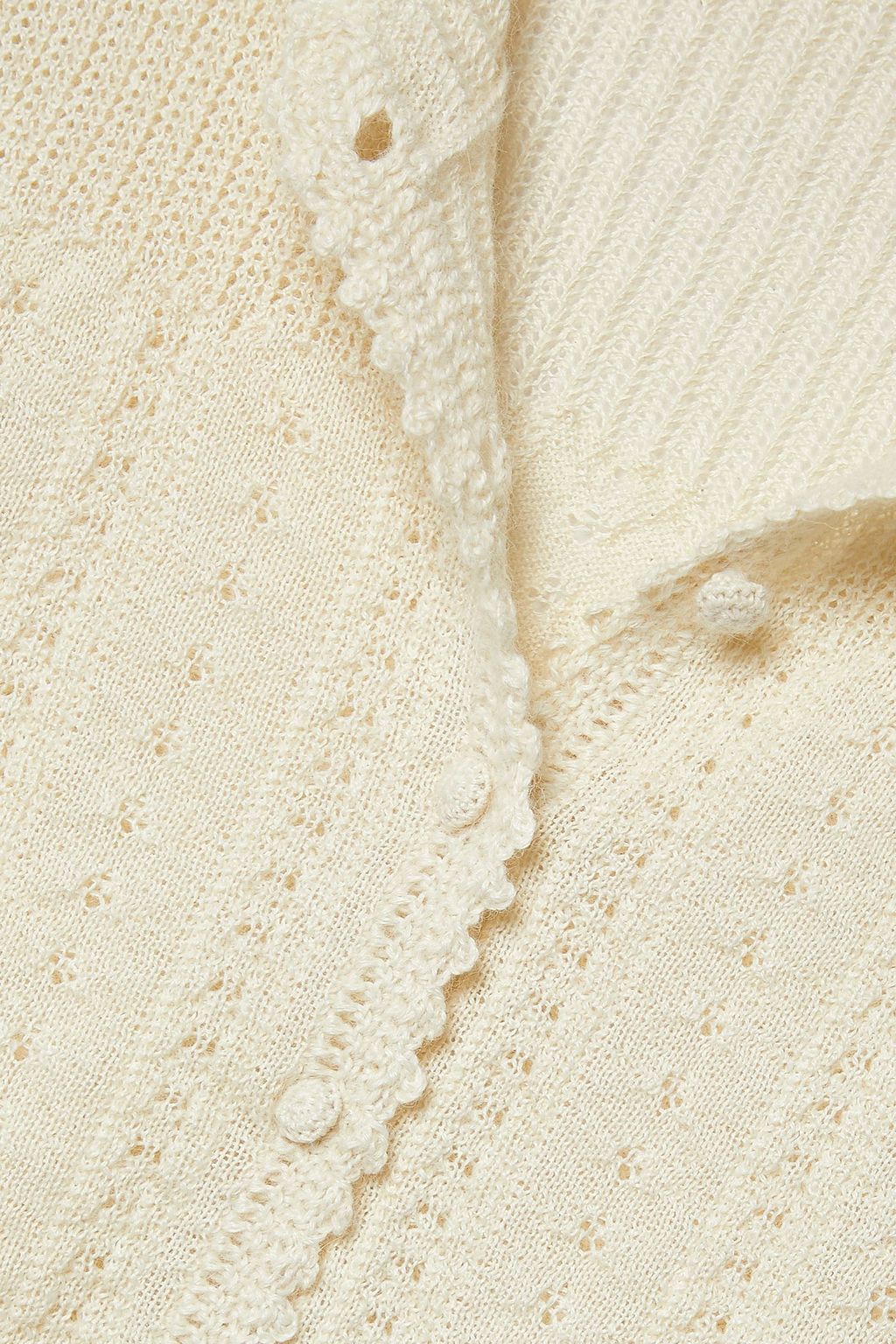 DÔEN Fostine belted pointelle-knit alpaca and silk-blend cardigan