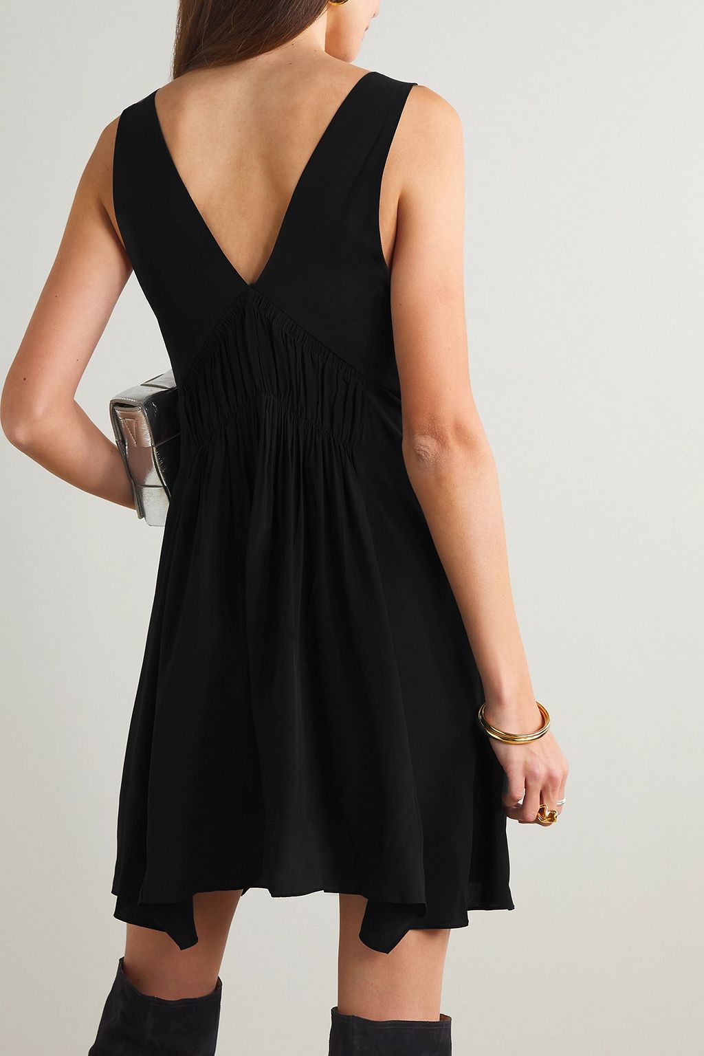 ISABEL MARANT Nalatia gathered silk crepe de chine mini dress