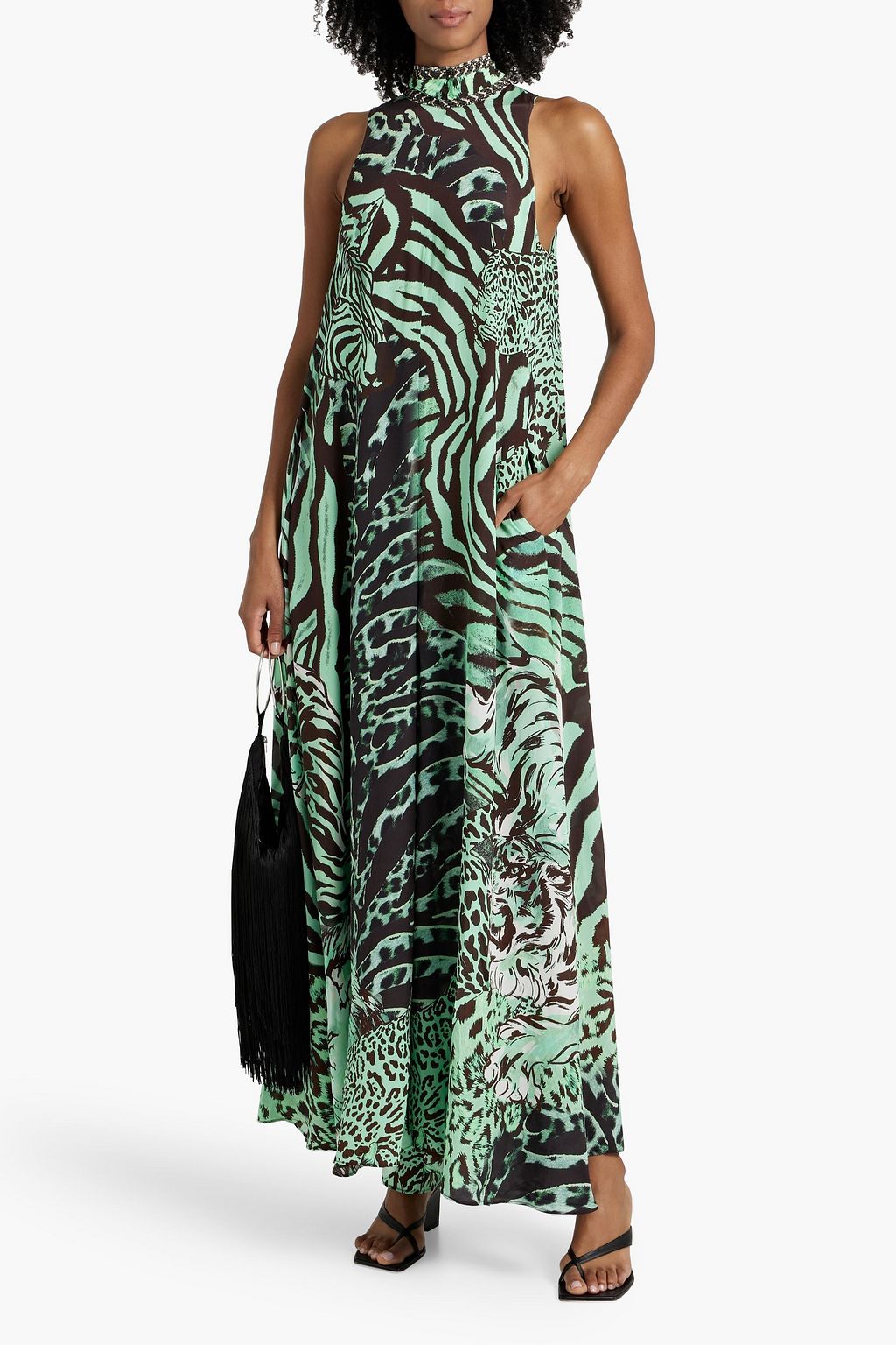 CAMILLA Embellished printed silk crepe de chine wide-leg jumpsuit