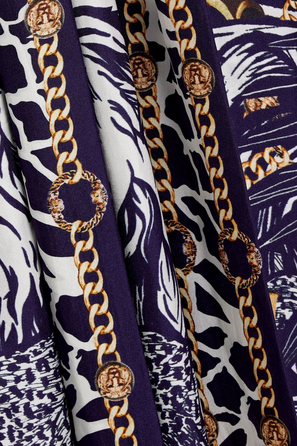 CAMILLA Crystal-embellished printed silk midi dress