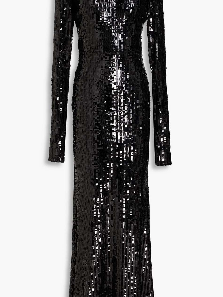 sequined stretch-mesh maxi dress