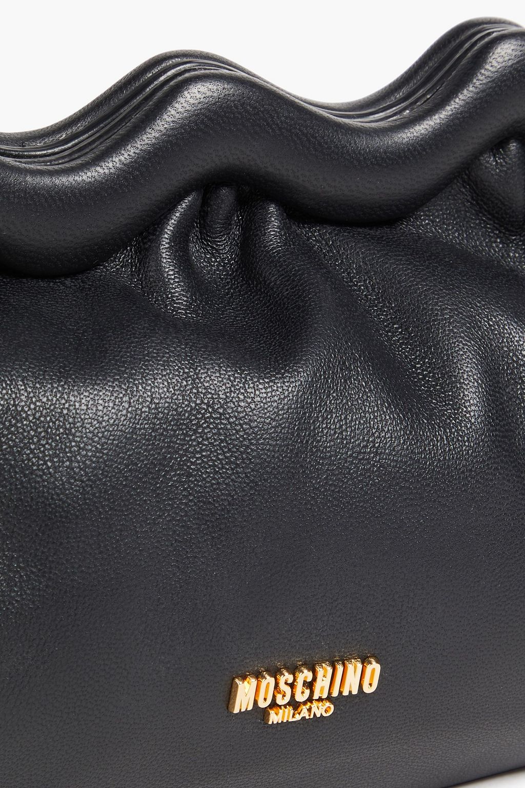MOSCHINO Scalloped leather clutch