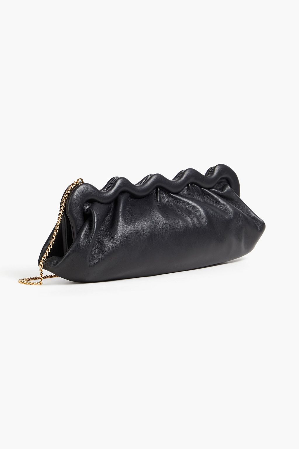 MOSCHINO Scalloped leather clutch
