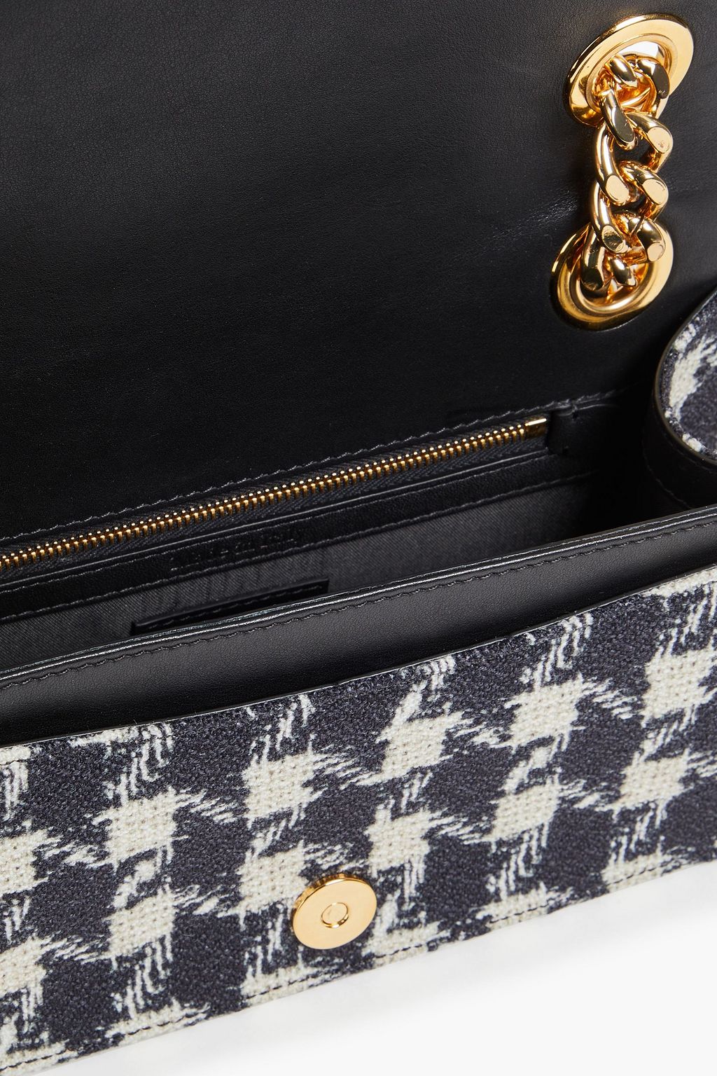 MOSCHINO حقيبة كتف من التويد مزينة بنقشة المربعات المائلة