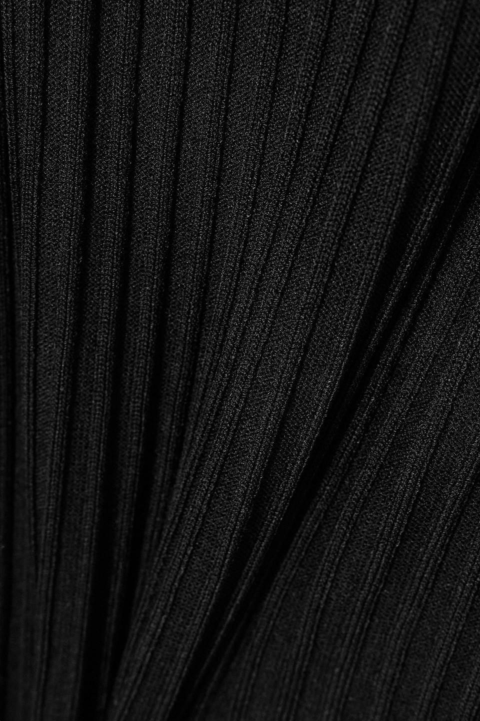 Shop Ganni Fringed Ribbed-knit Mini Dress In Black