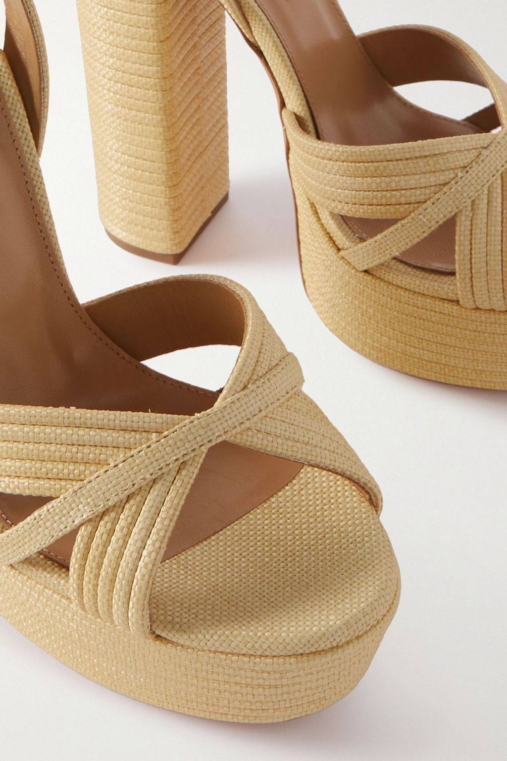 AQUAZZURA Sundance 140 faux raffia platform sandals