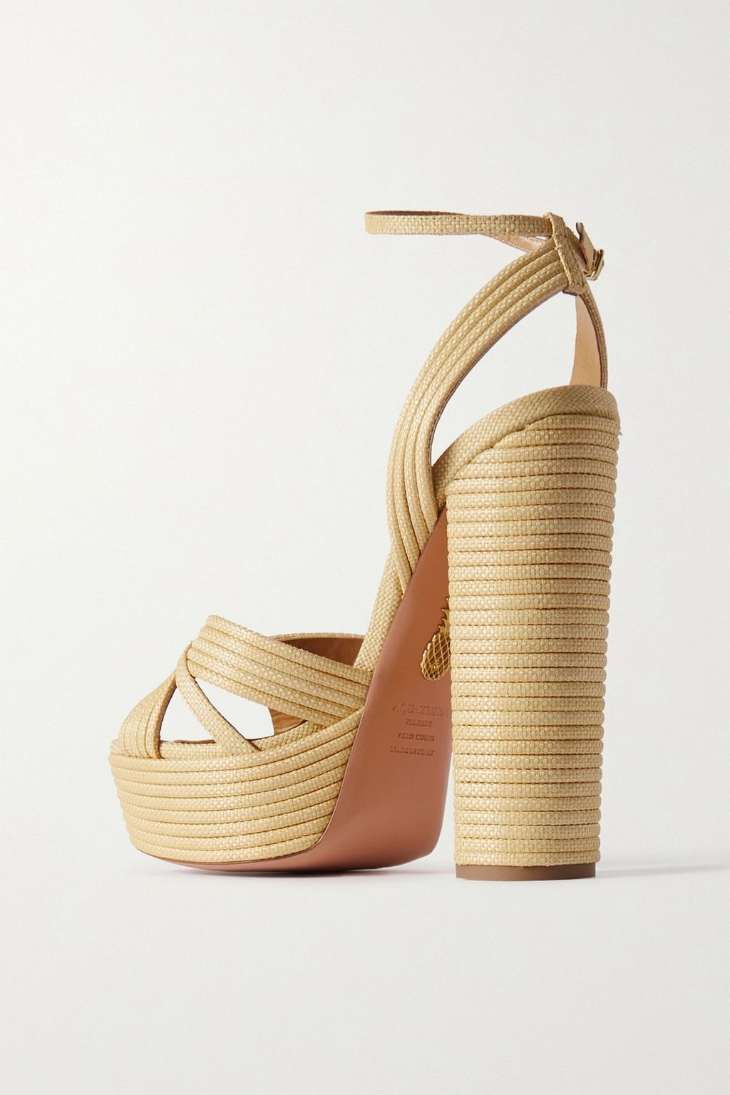 AQUAZZURA Sundance 140 faux raffia platform sandals