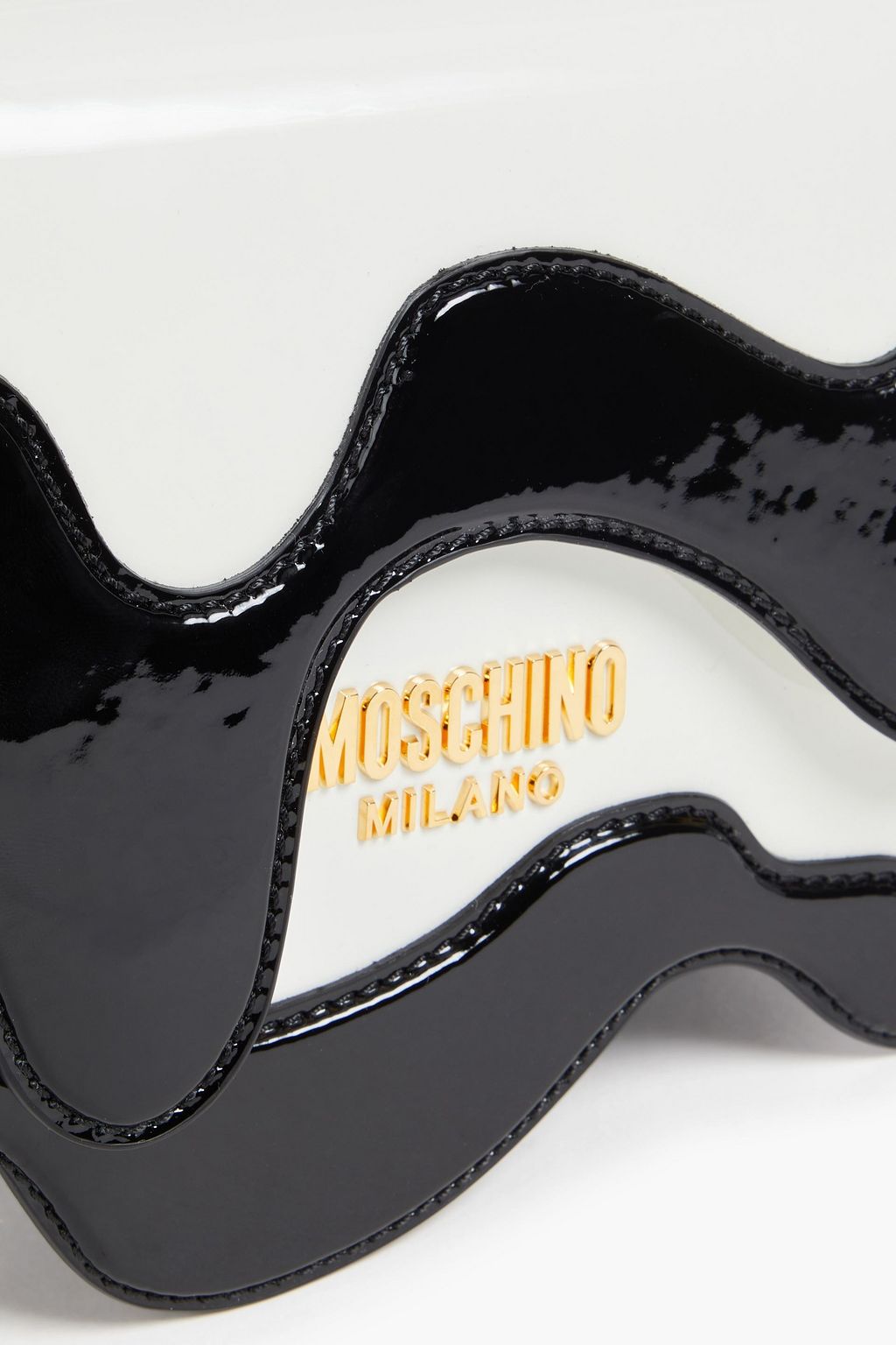 MOSCHINO Two-tone smooth and patent-leather tote