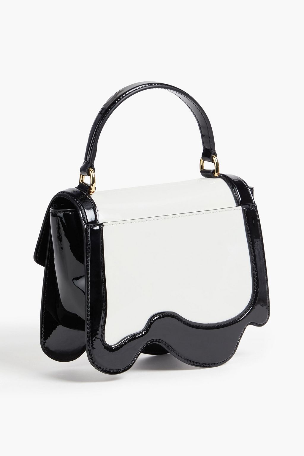 MOSCHINO Two-tone smooth and patent-leather tote