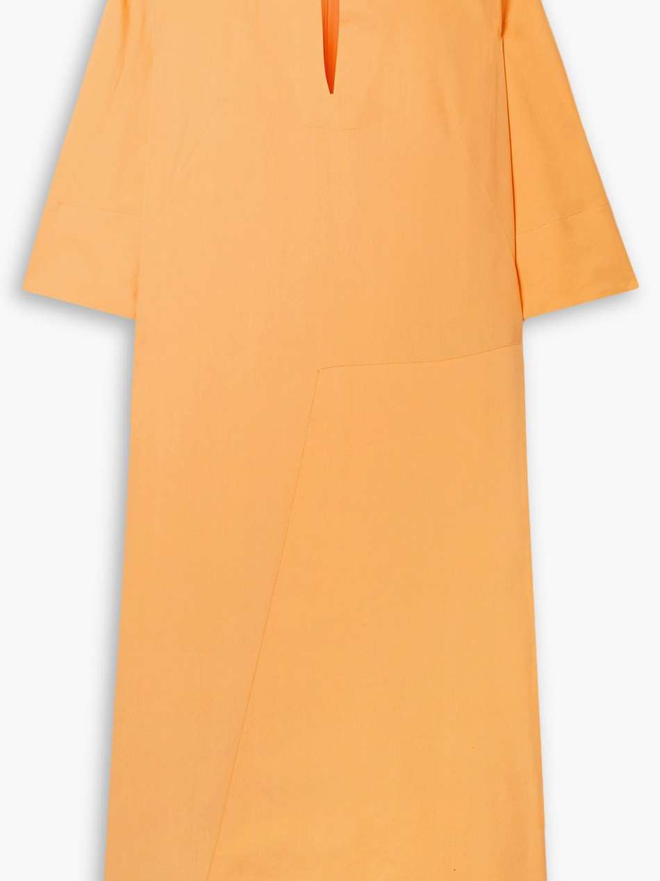 cotton and mulberry silk-blend poplin midi dress