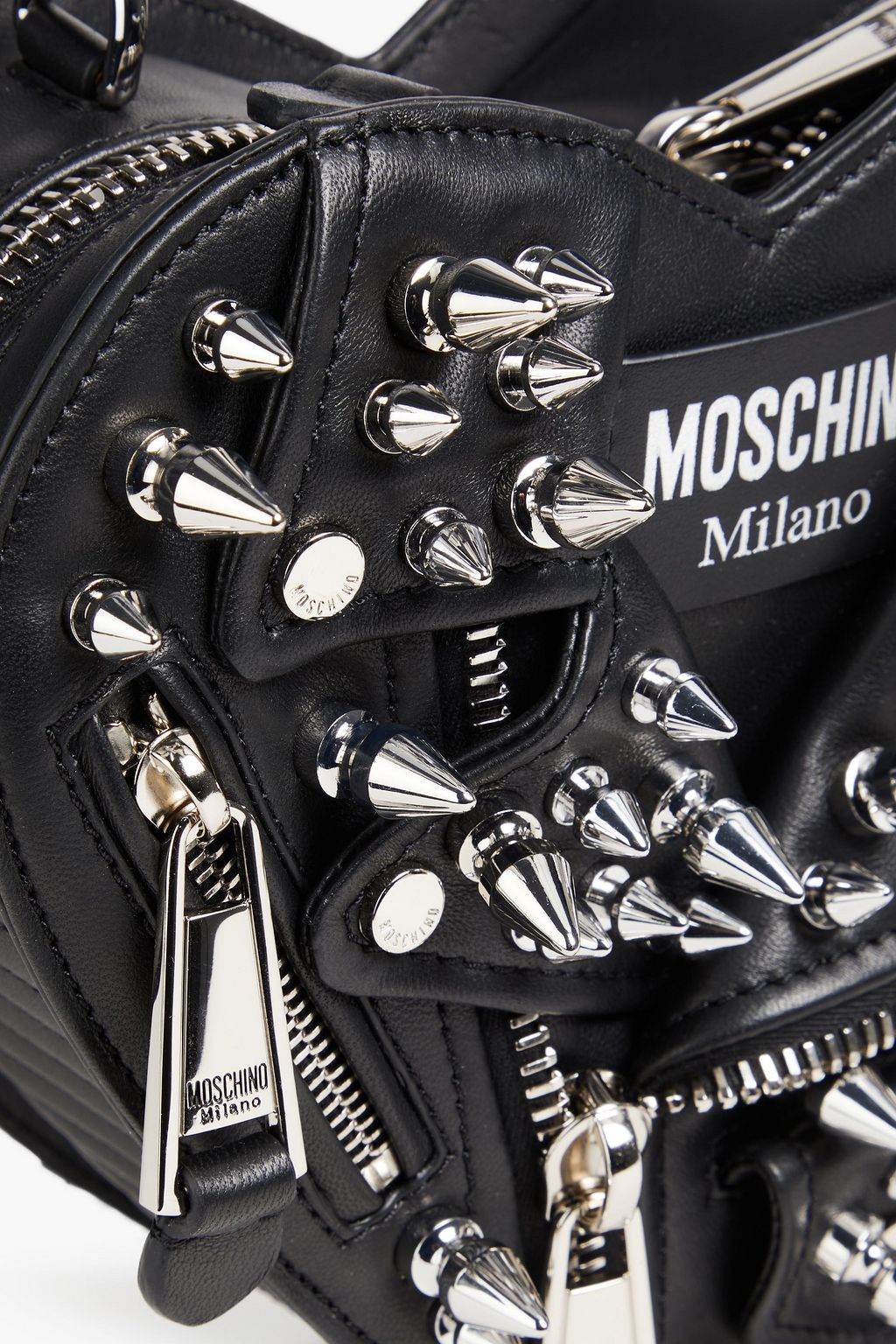 MOSCHINO حقيبة توت مصنوعة من الجلد بتصميم مزركش