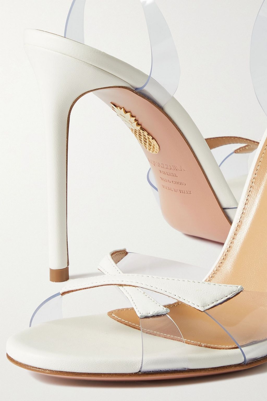 AQUAZZURA Illusions Plexi 105 PVC and leather sandals