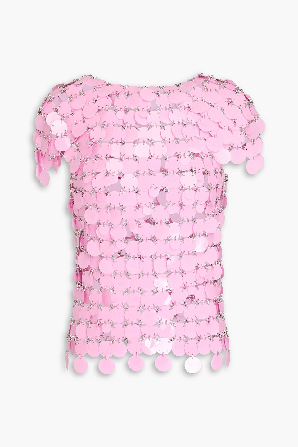 rabanne - chainmail pvc top - pink - fr 36