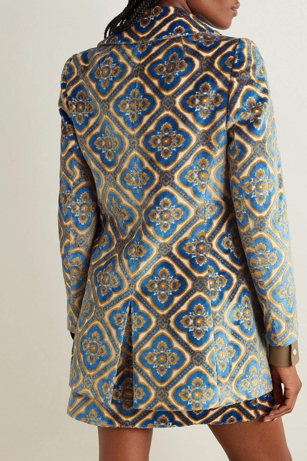 ETRO Double-breasted velvet-jacquard coat