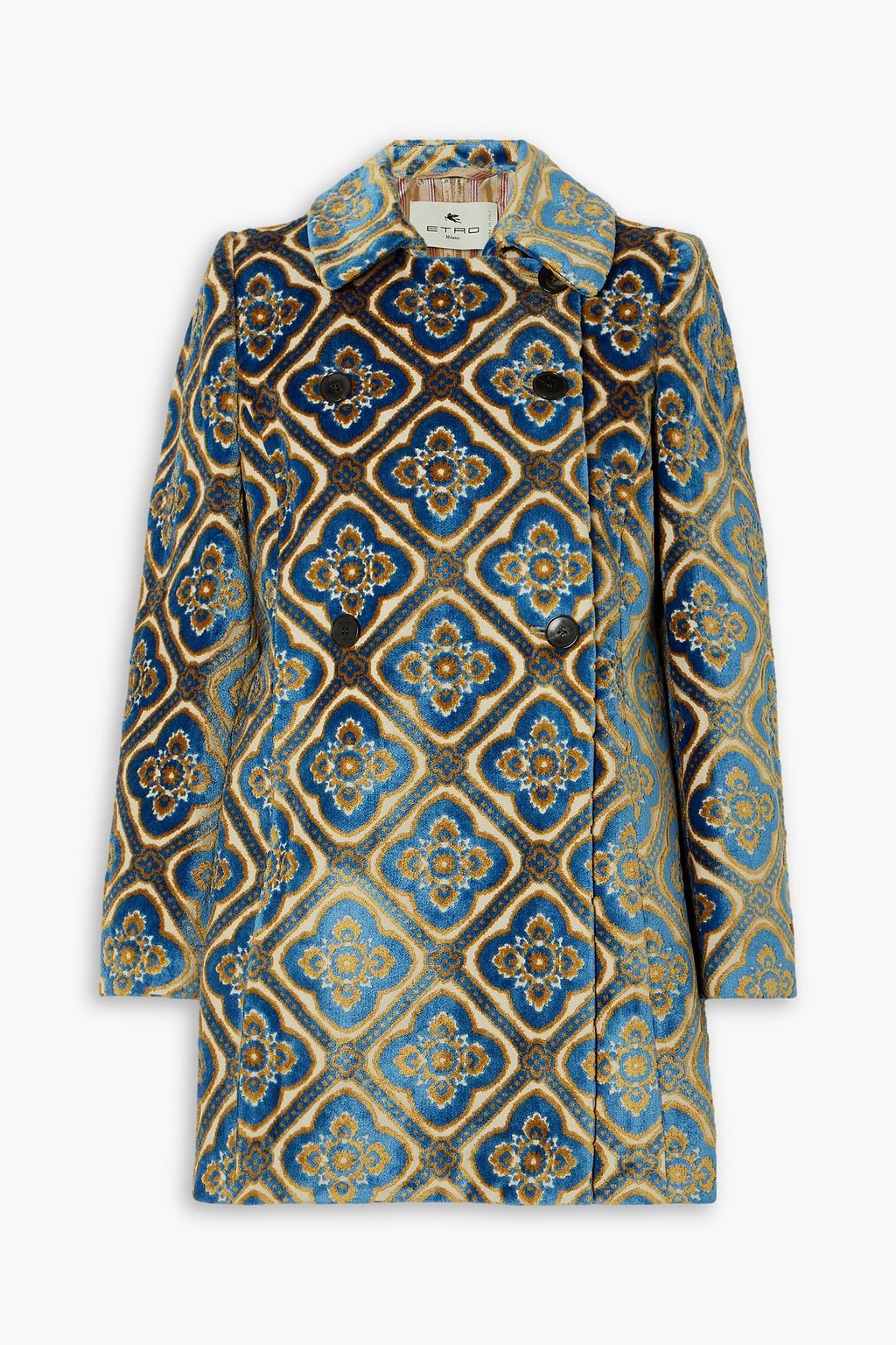 ETRO Double breasted velvet jacquard coat THE OUTNET