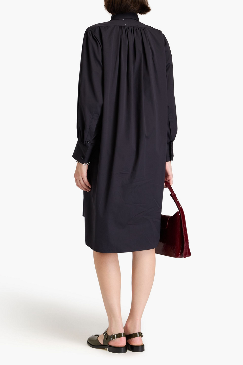 Maison Margiela Cotton-poplin Shirt Dress In Black