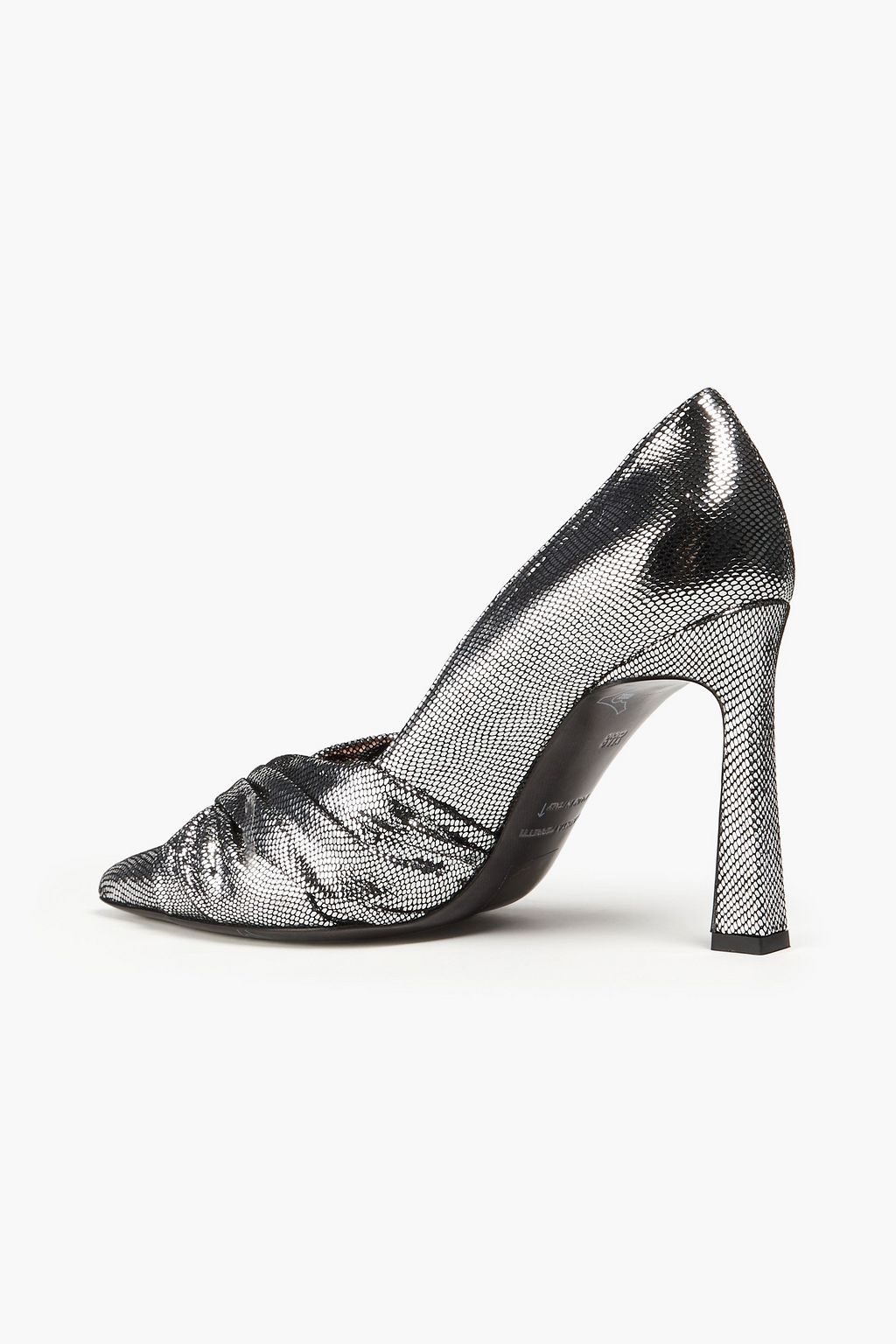 ALBERTA FERRETTI Metallic snake-effect leather pumps