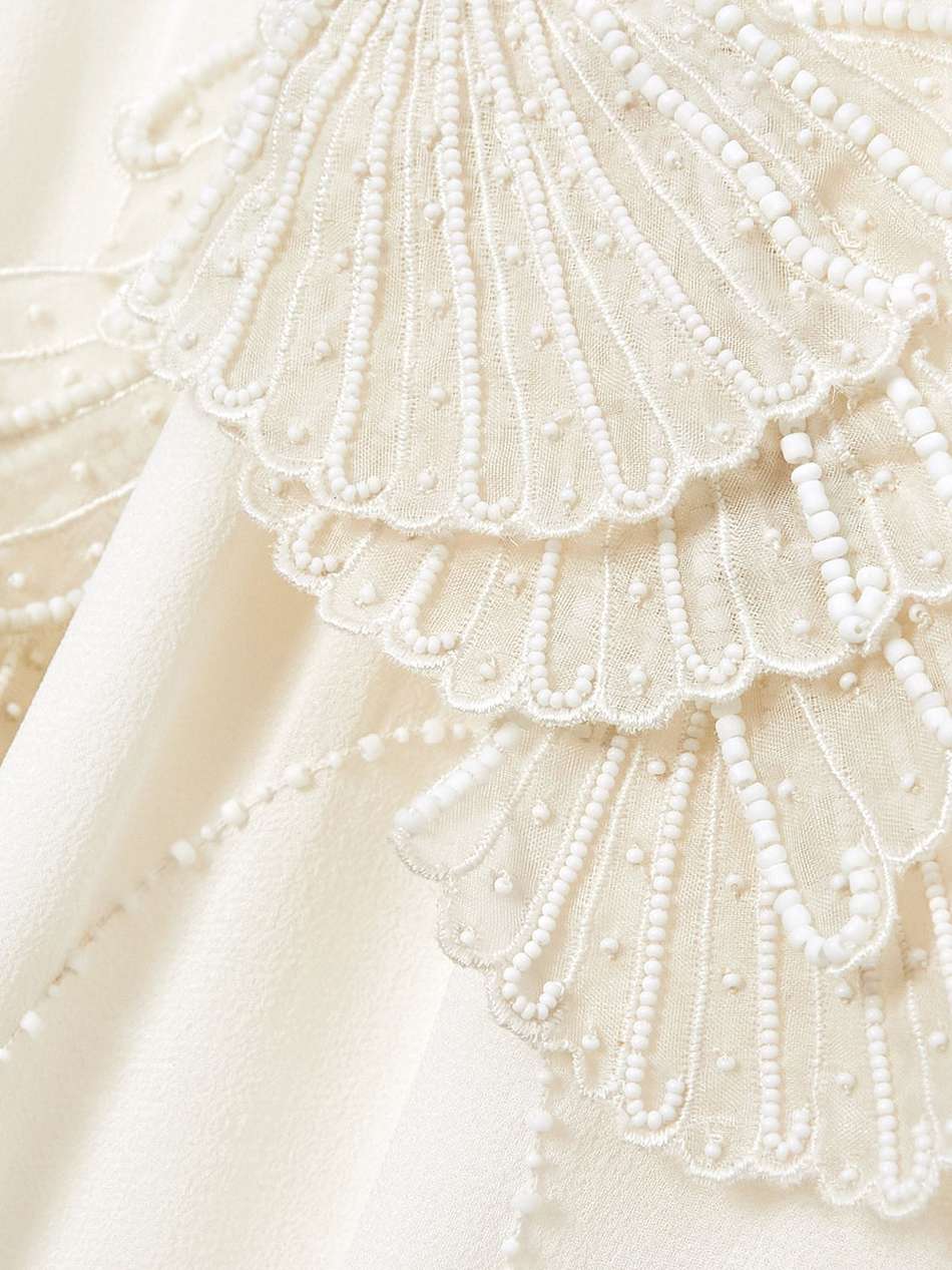 viana ruffled bead-embellished silk-chiffon dress