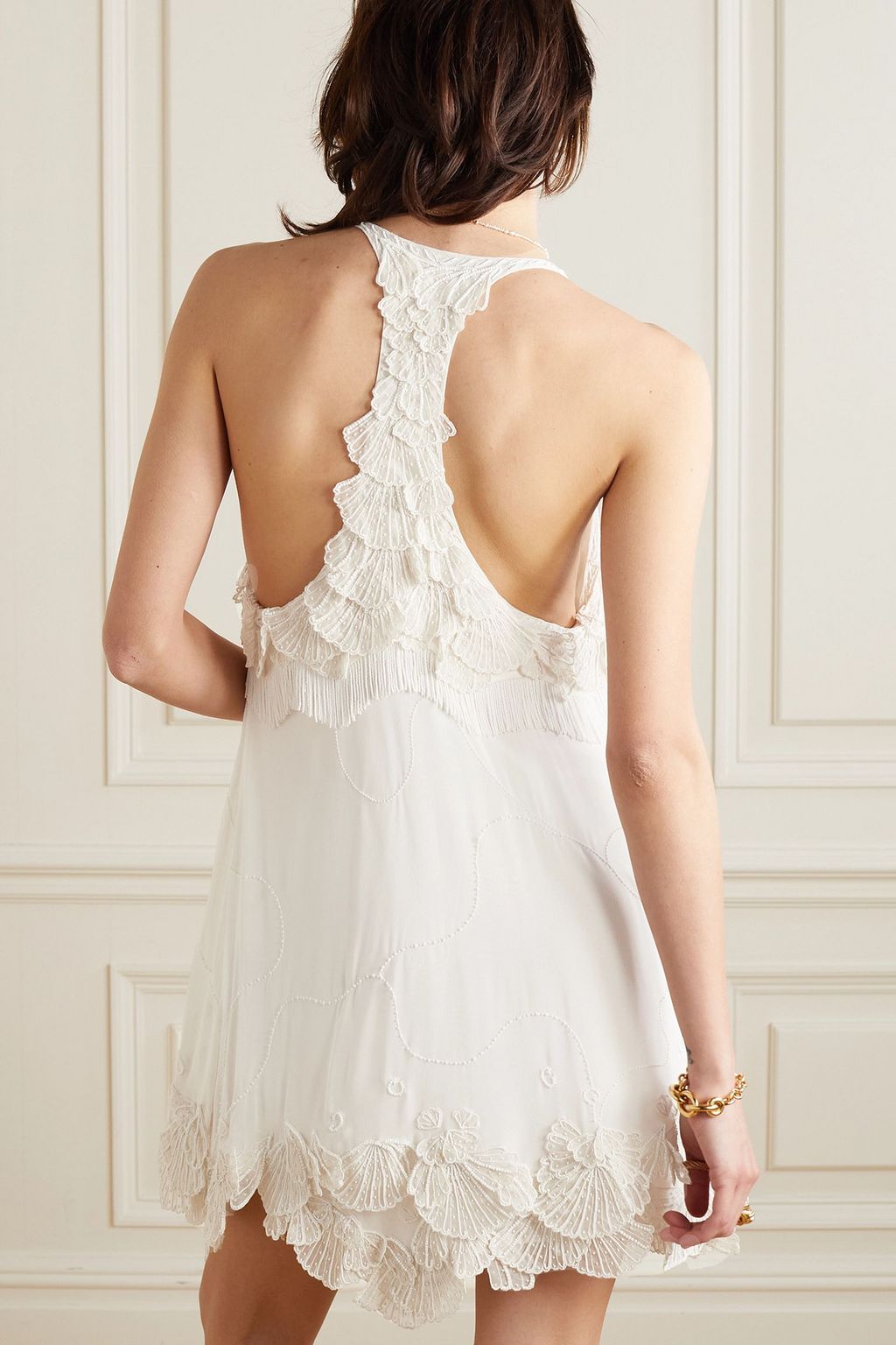 ISABEL MARANT Viana ruffled bead-embellished silk-chiffon dress