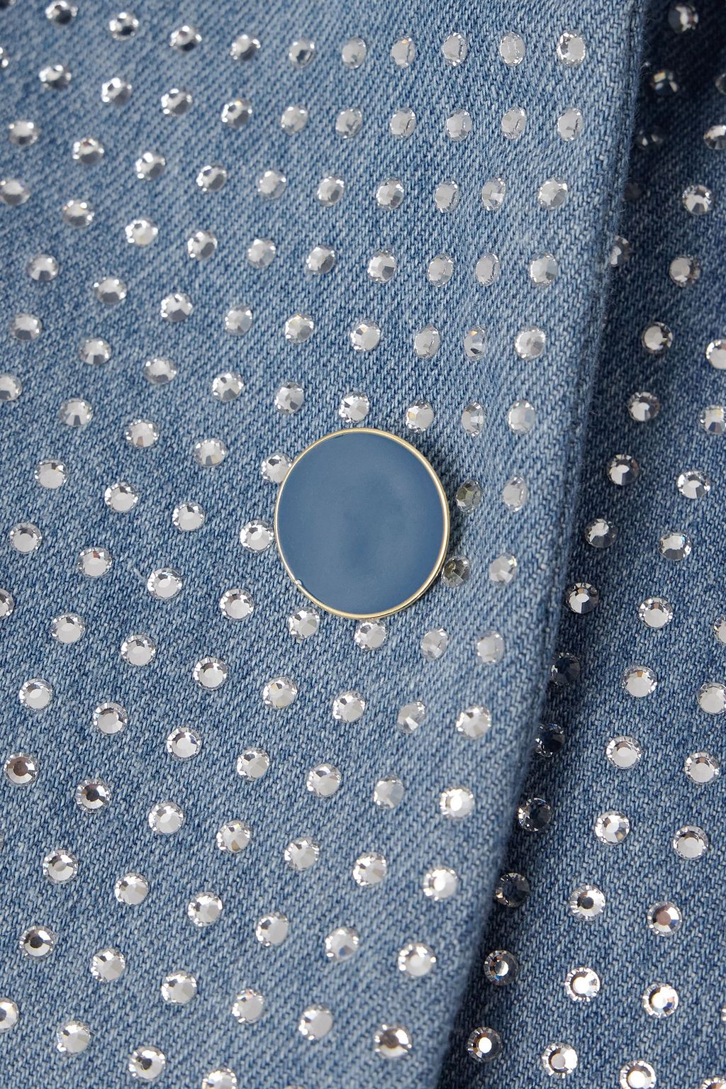 ROWEN ROSE Sequin-embellished denim bomber jacket