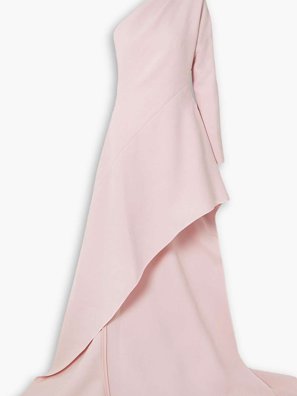 persuade one-sleeve asymmetric crepe gown