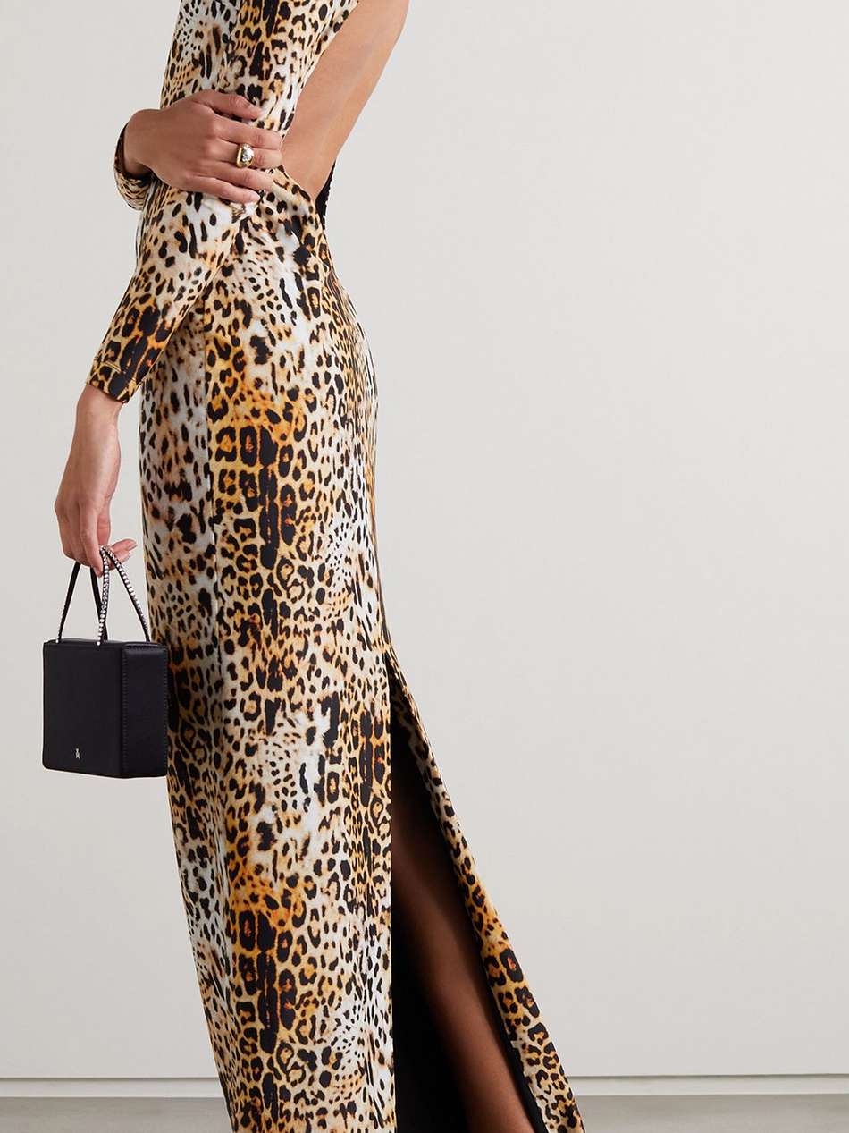 open-back leopard-print stretch-jersey maxi dress