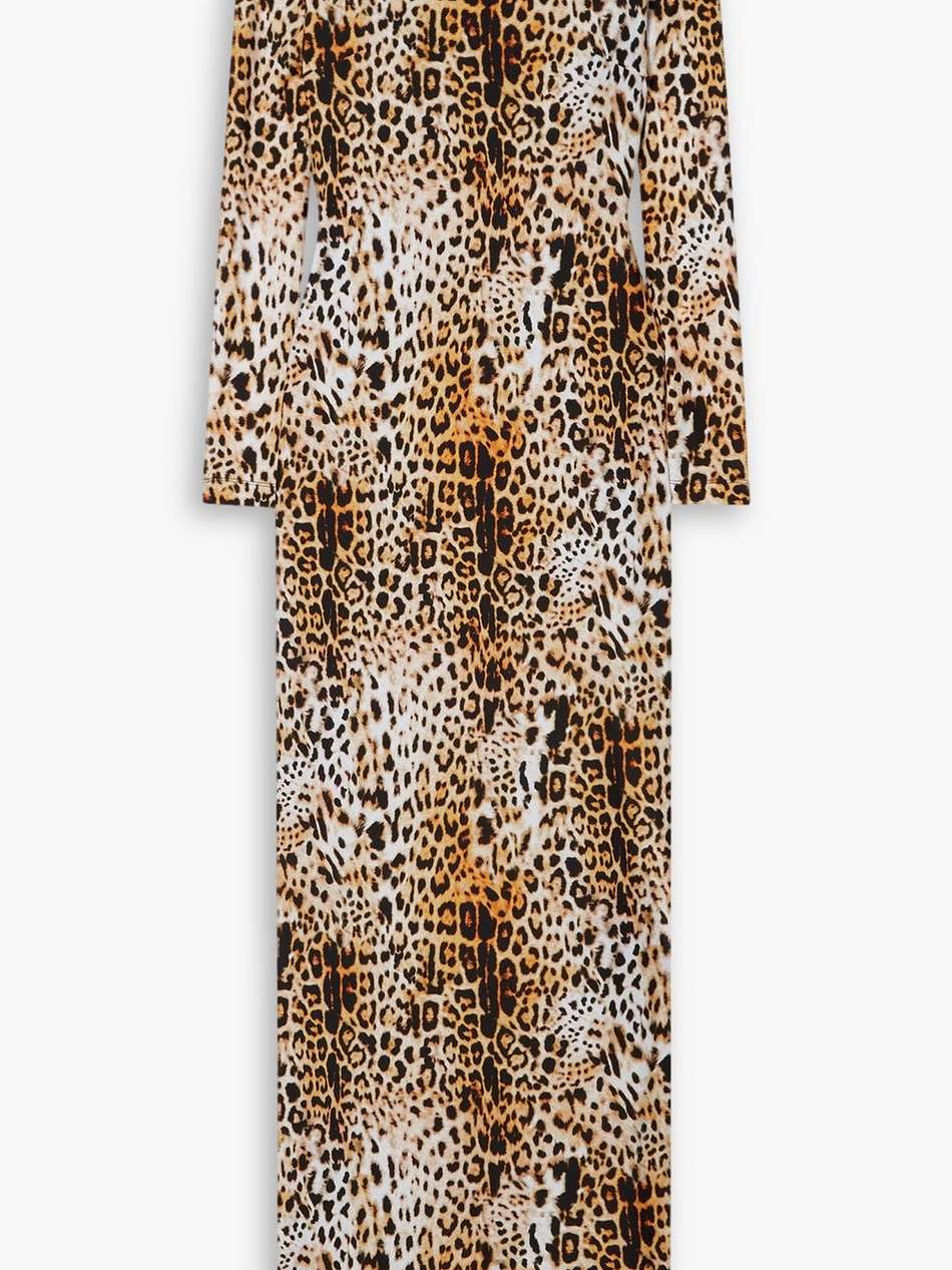 open-back leopard-print stretch-jersey maxi dress