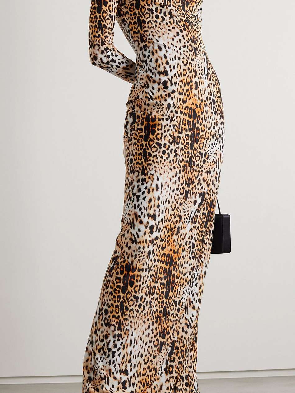 open-back leopard-print stretch-jersey maxi dress