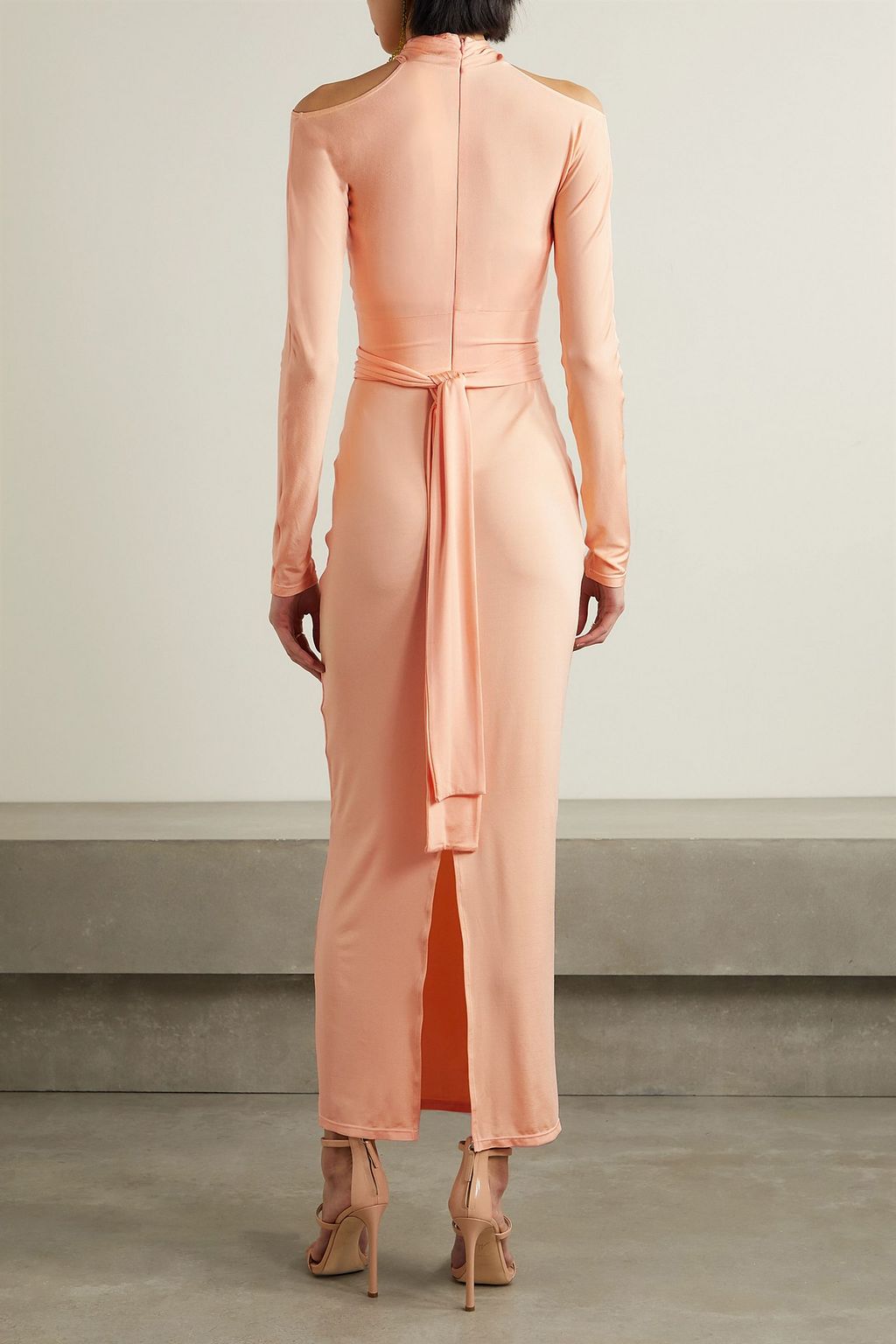 LAPOINTE Cutout stretch satin-jersey gown