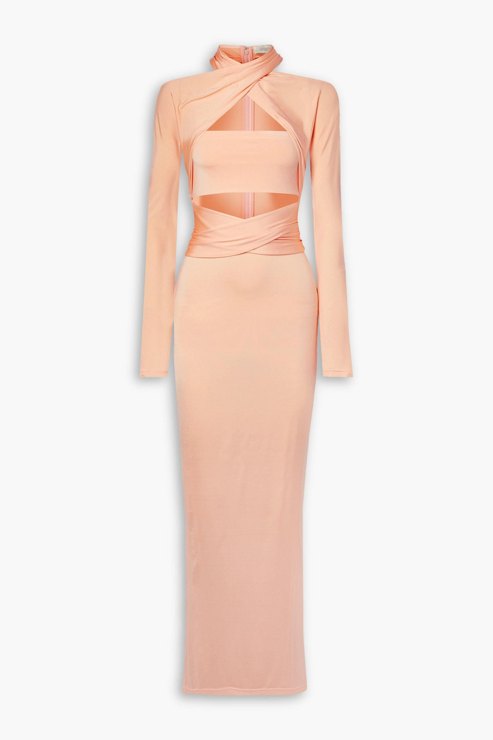 Lapointe Cutout Stretch Satin-jersey Gown In Pink
