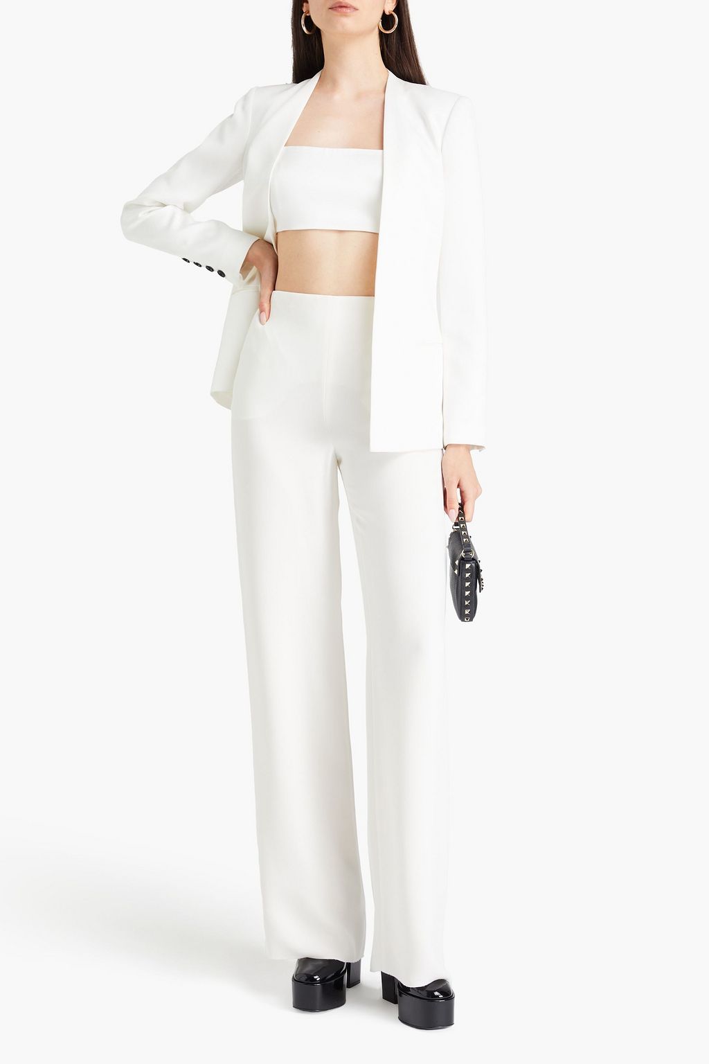 VALENTINO GARAVANI Silk-crepe wide-leg pants