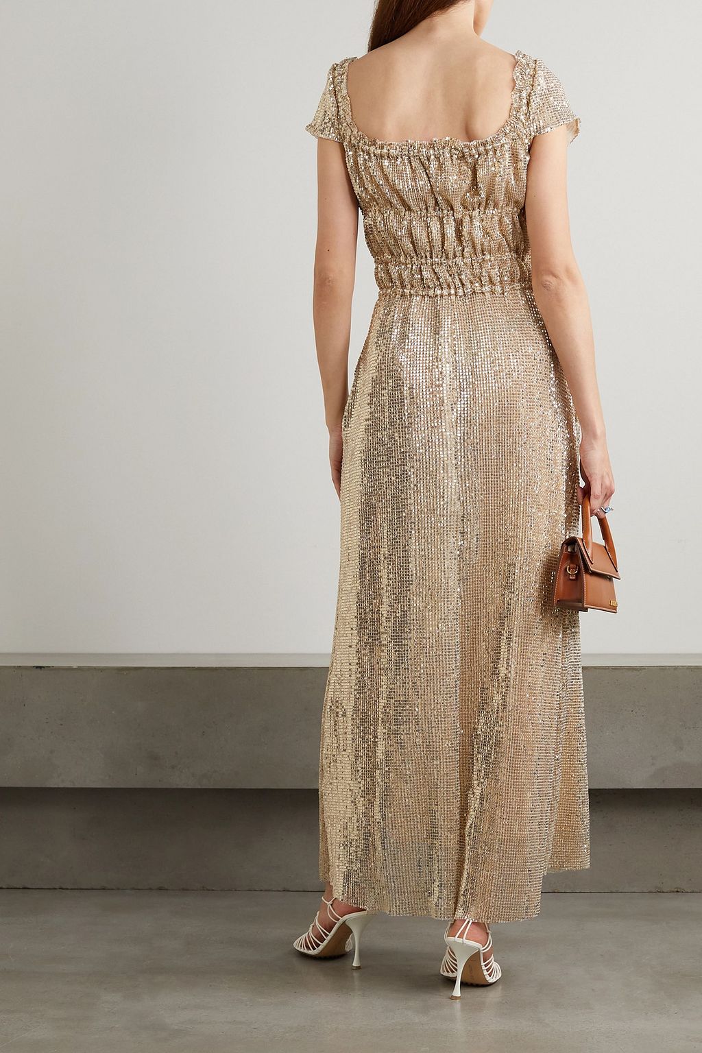 ALTUZARRA Lily shirred sequined stretch-silk midi dress