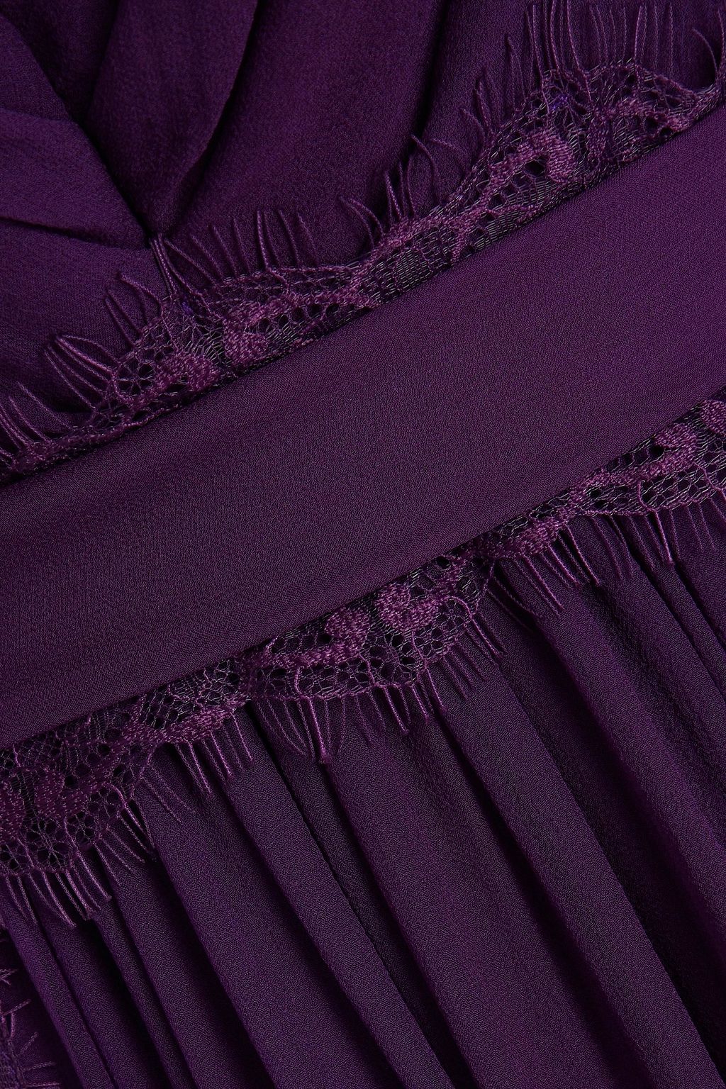 ALBERTA FERRETTI Silk-chiffon and corded lace gown