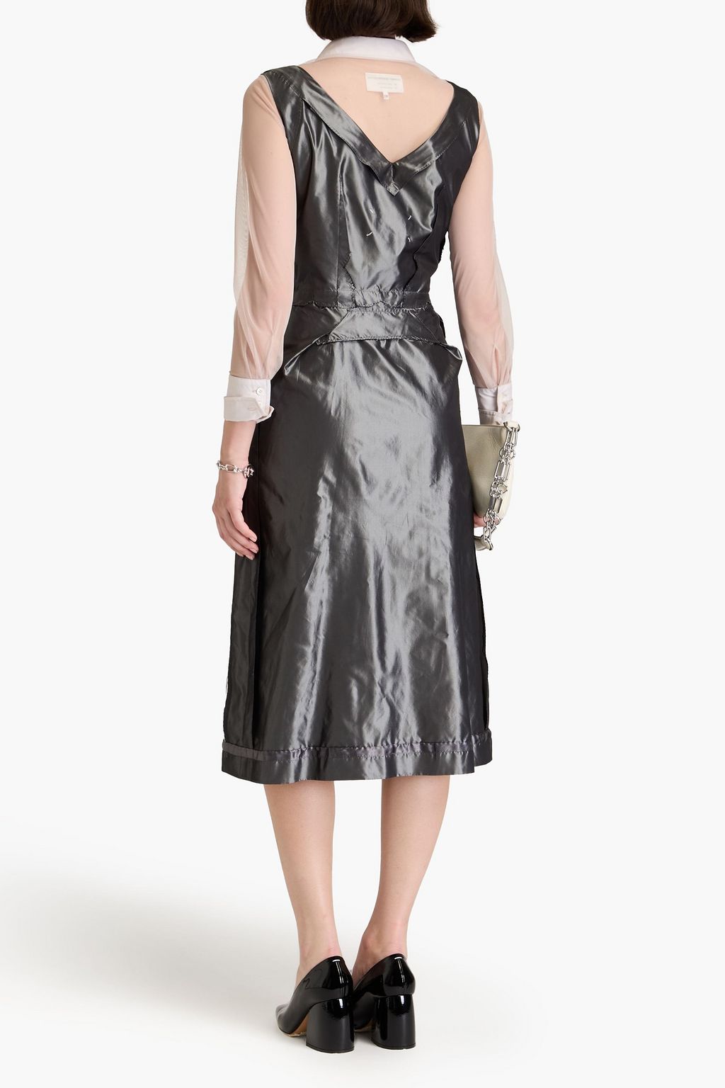MAISON MARGIELA Pleated silk-taffeta midi dress
