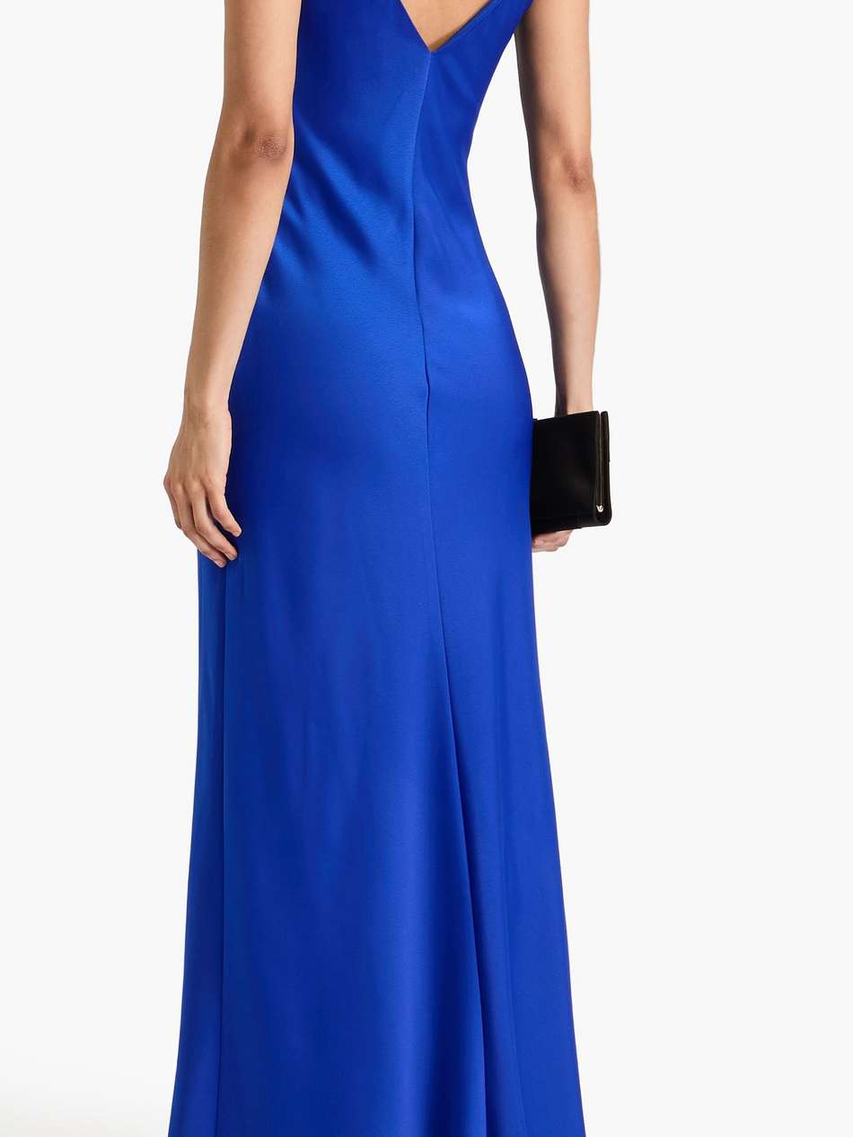 ashlynn ruffled satin-crepe gown