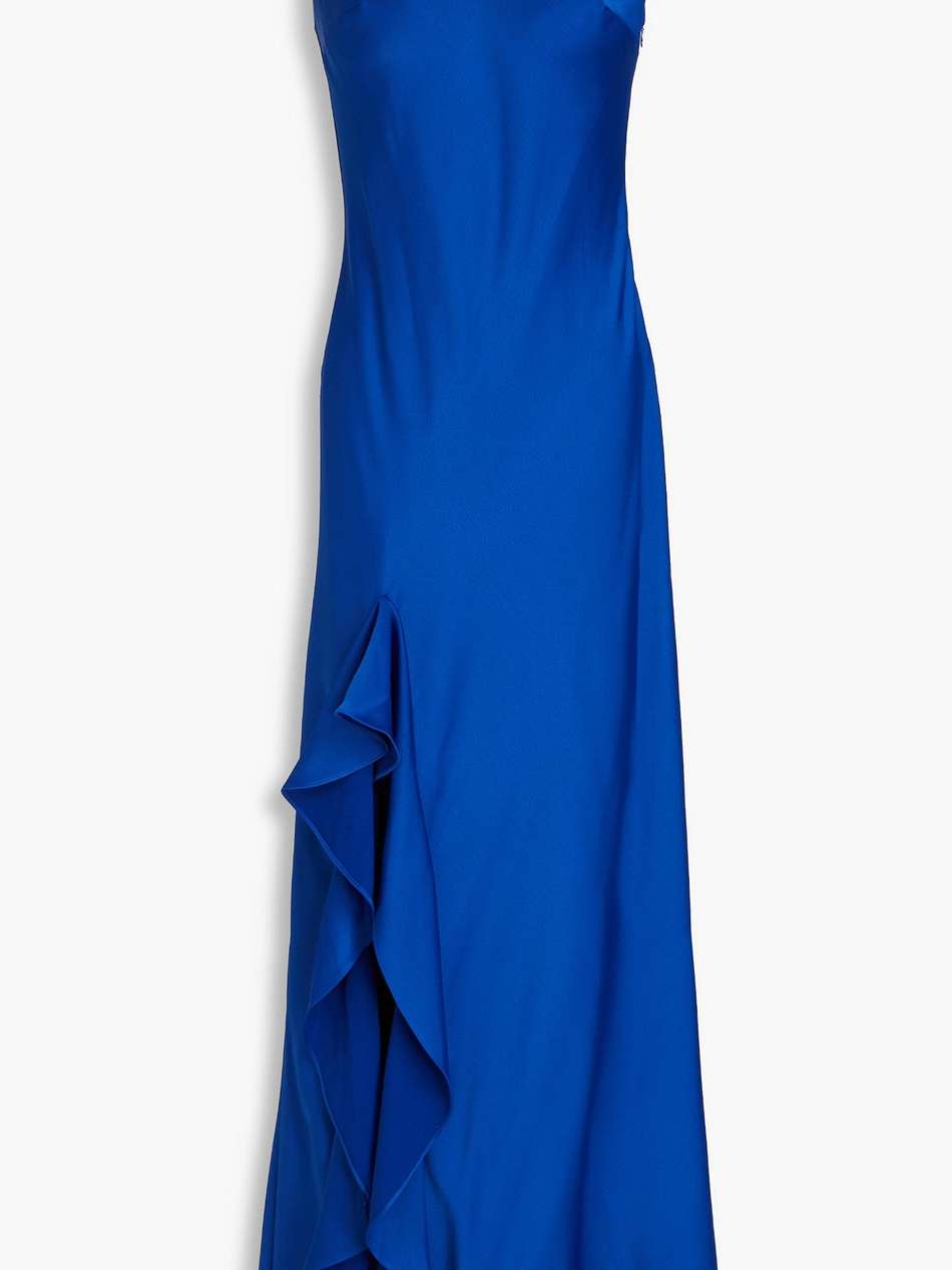 ashlynn ruffled satin-crepe gown