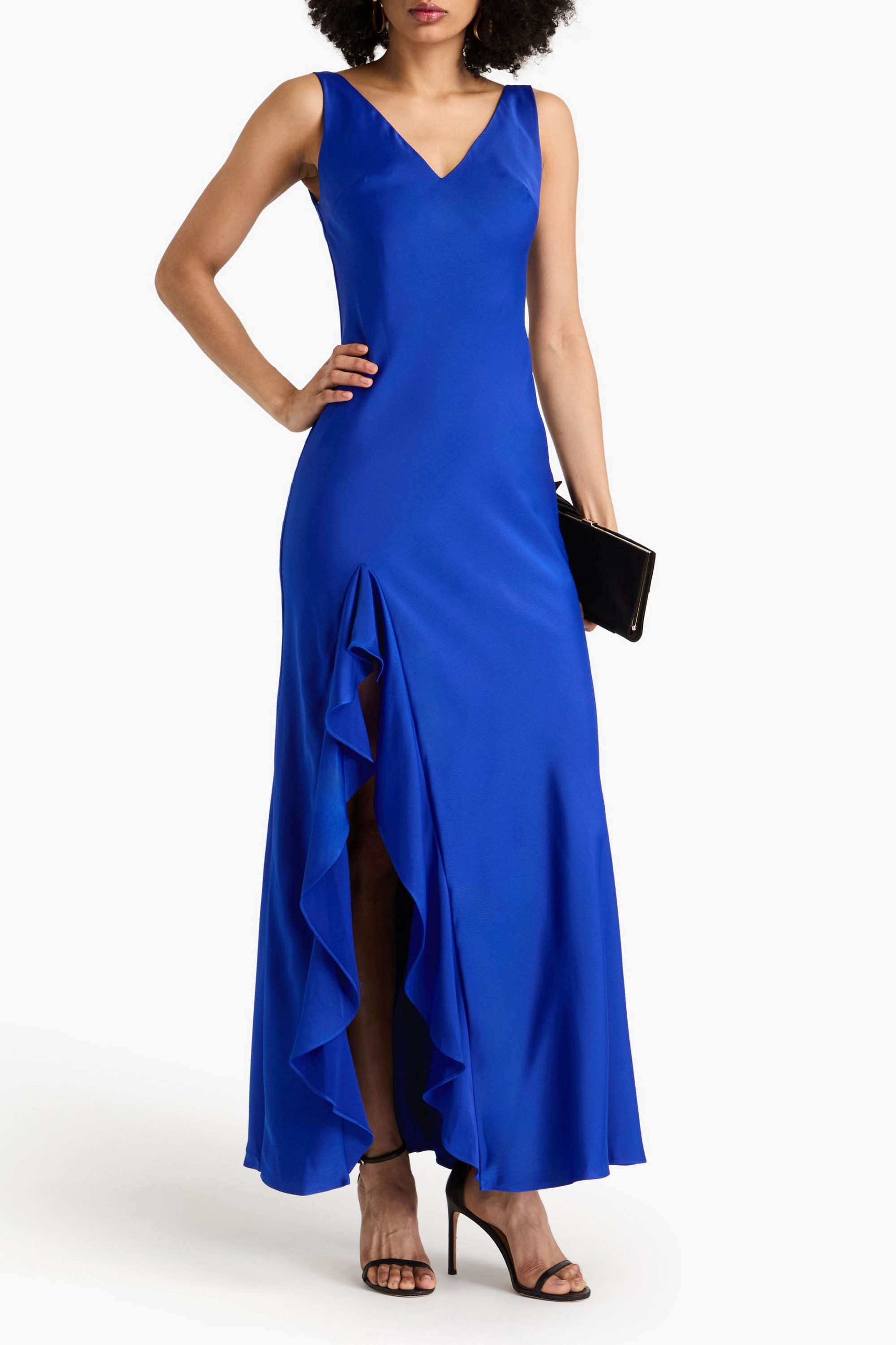 ML MONIQUE LHUILLIER Ashlynn ruffled satin-crepe gown