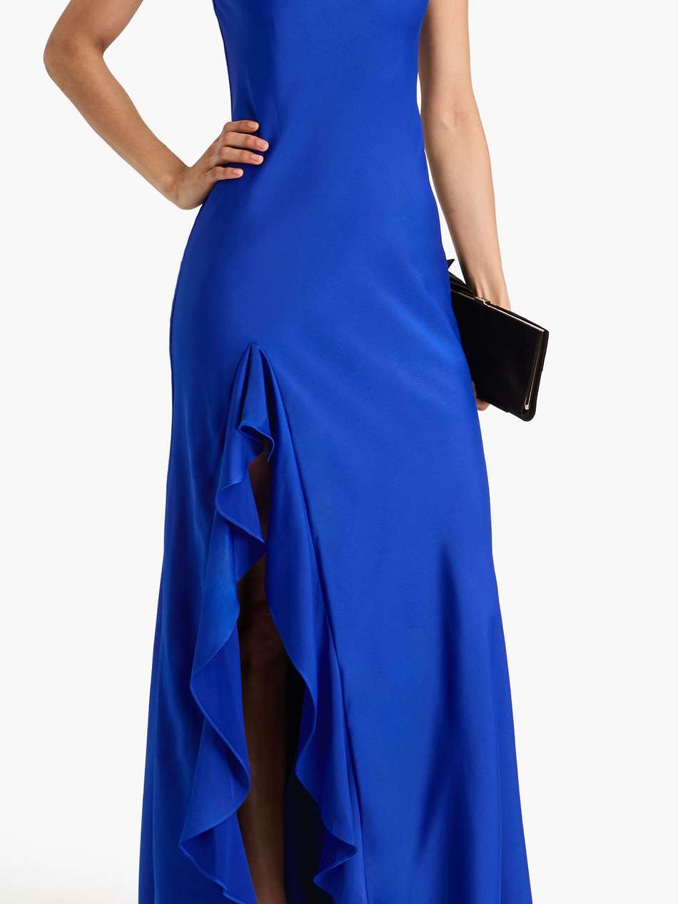 ashlynn ruffled satin-crepe gown