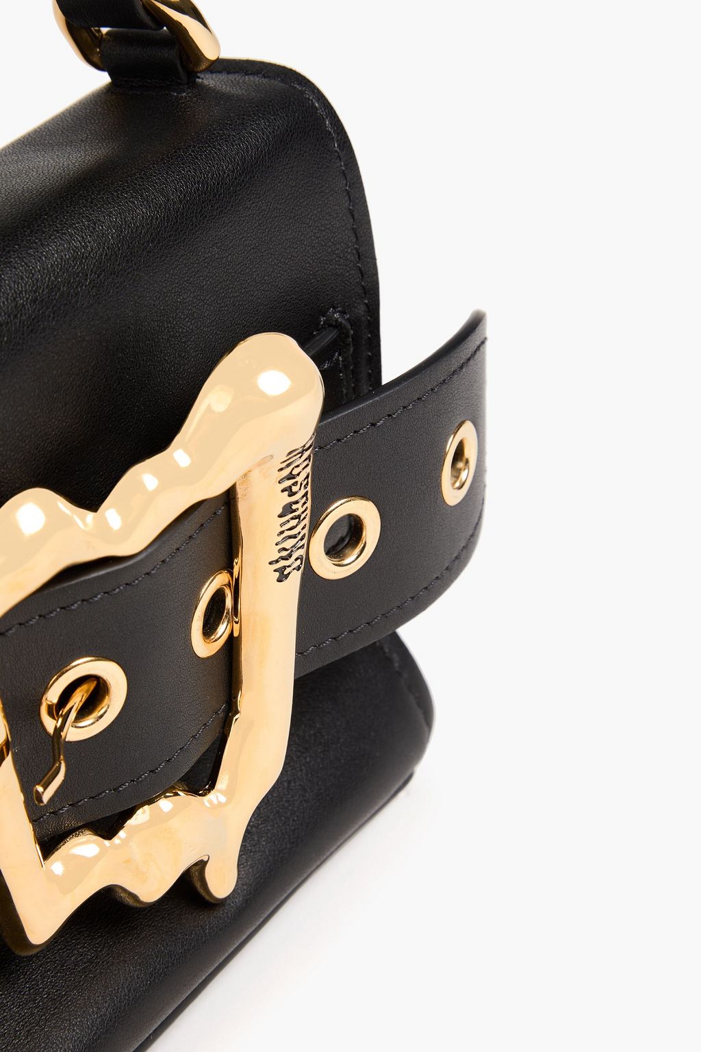 MOSCHINO حقيبة توت من الجلد مزينة بإبزيم
