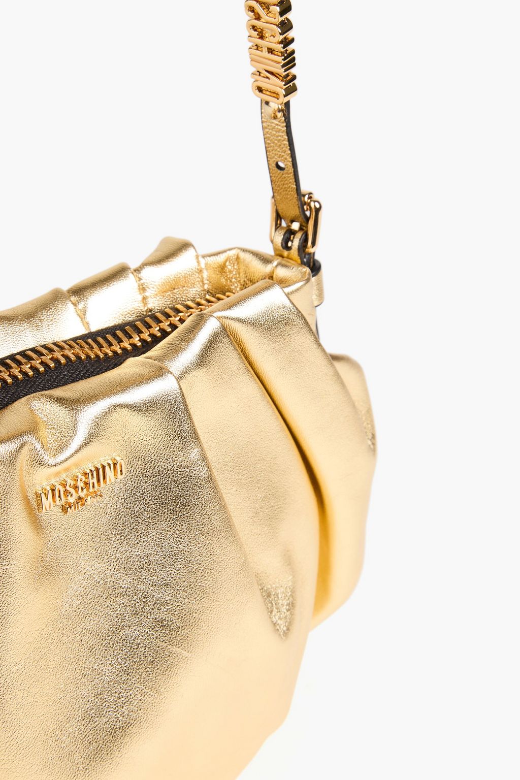 MOSCHINO Metallic faux leather shoulder bag