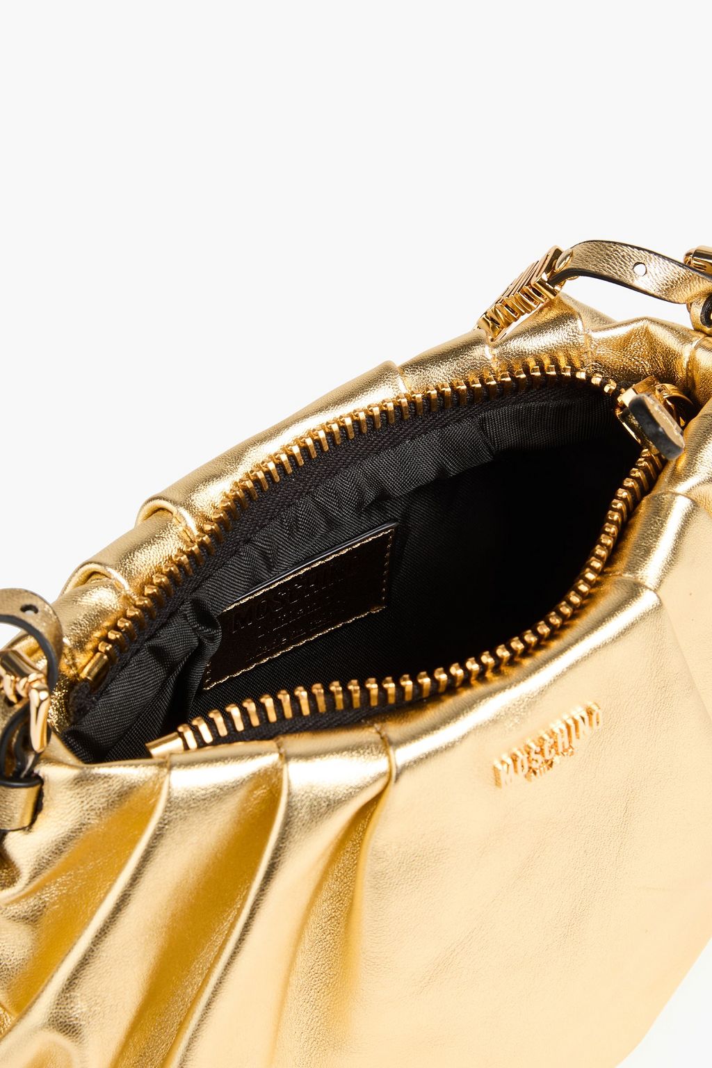 MOSCHINO Metallic faux leather shoulder bag
