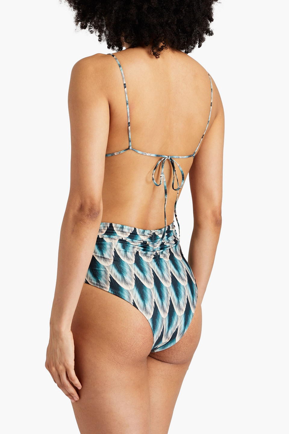 AGUA BY AGUA BENDITA TERESA PLUMA PRINTED TRIANGLE BIKINI TOP