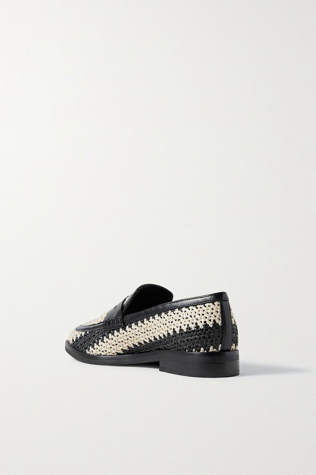 3.1 PHILLIP LIM Alexa leather-trimmed two-tone raffia loafers