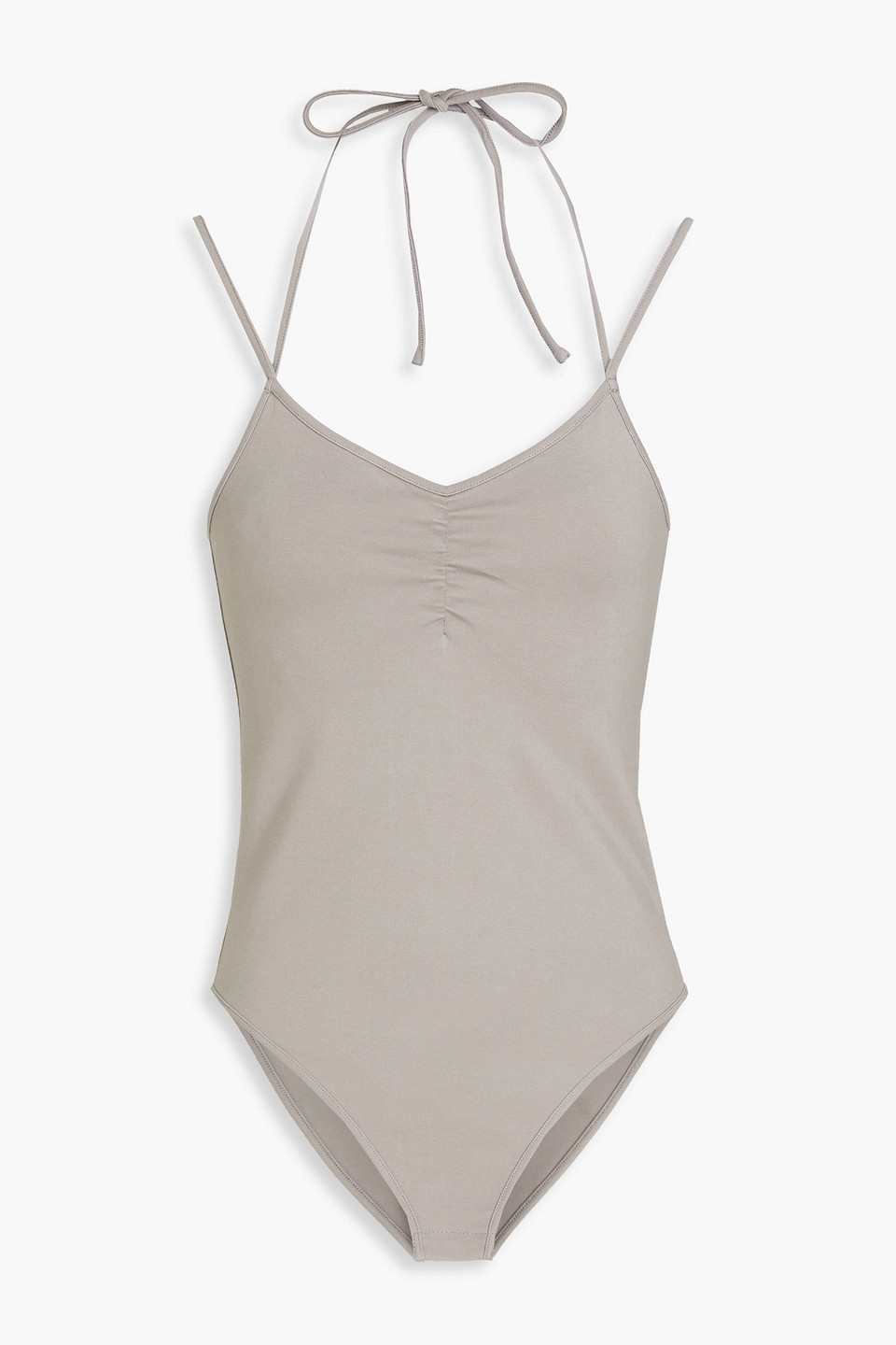 REMAIN Birger Christensen - Ruched ponte bodysuit - Gray - DE 34