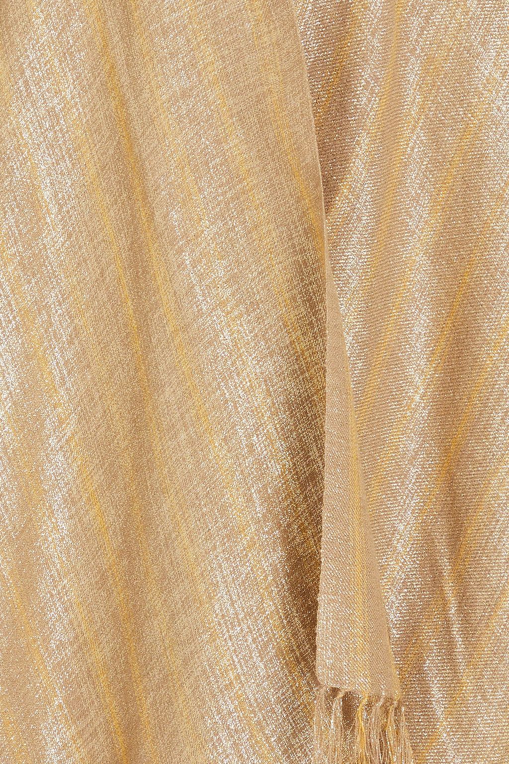 BRUNELLO CUCINELLI Fringed metallic gauze wrap