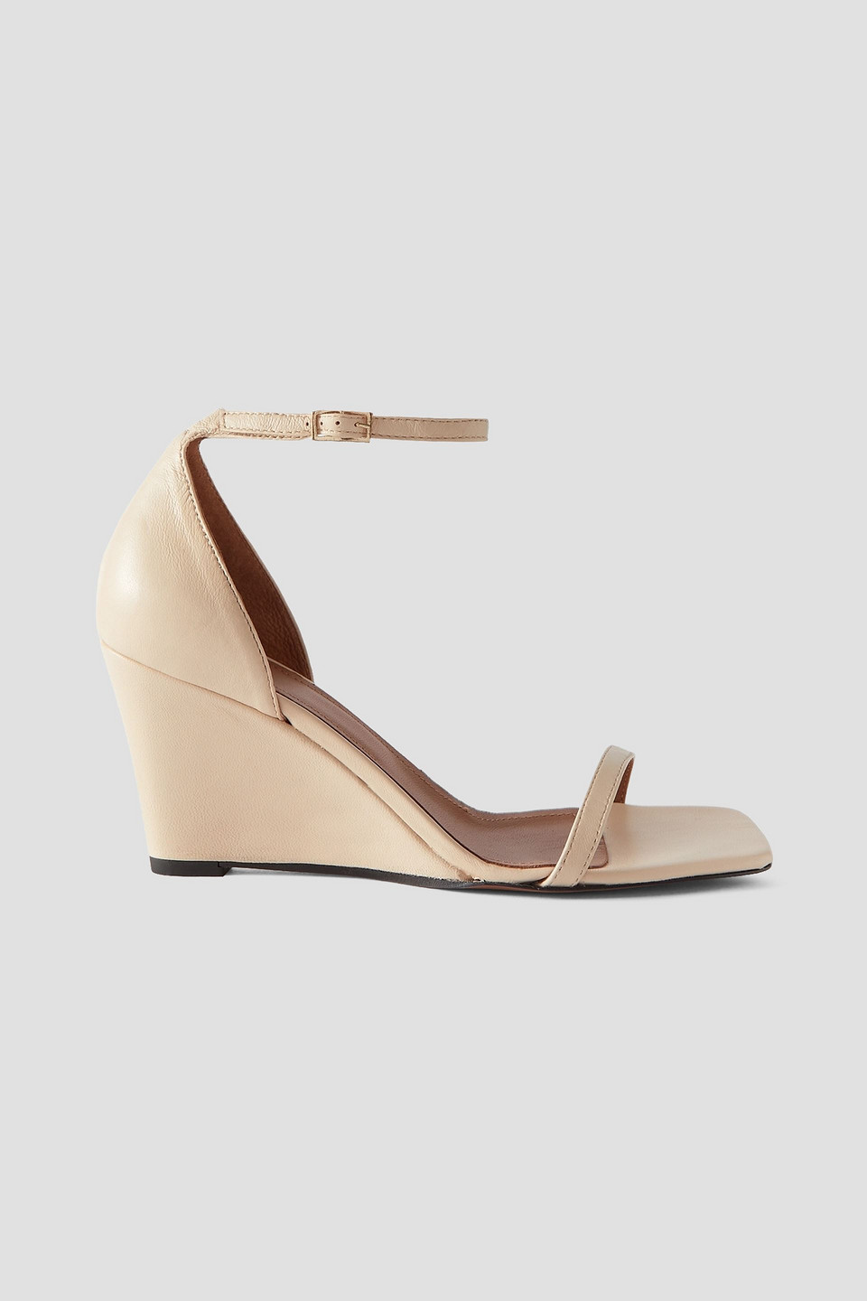 Atp Atelier Morcone Leather Wedge Sandals In Cream