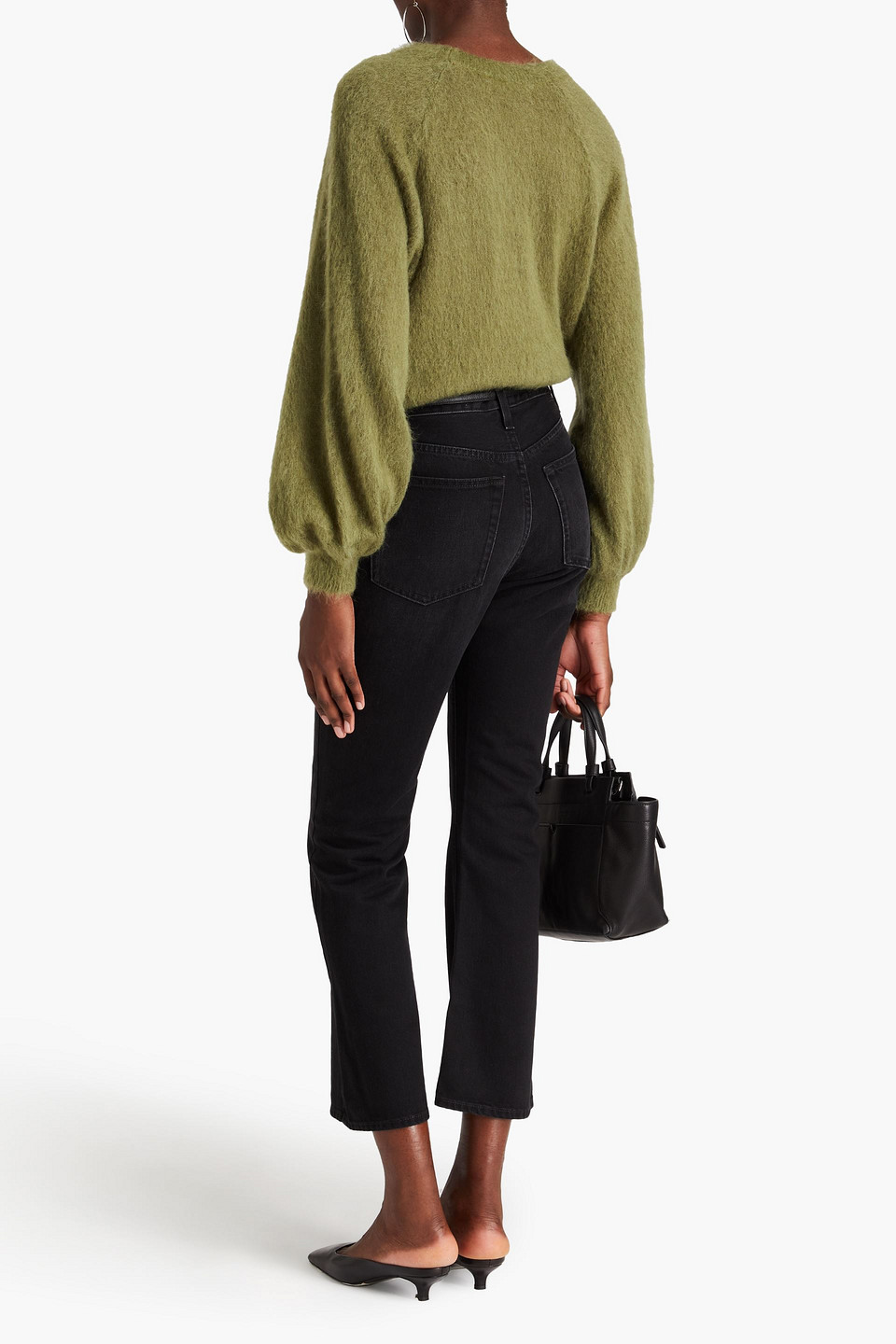 Shop Totême High-rise Kick-flare Jeans In Black